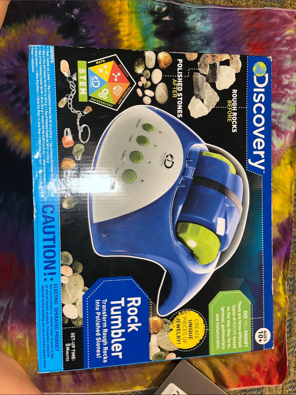 Discovery Rock Tumbler in Blue and Lime Green